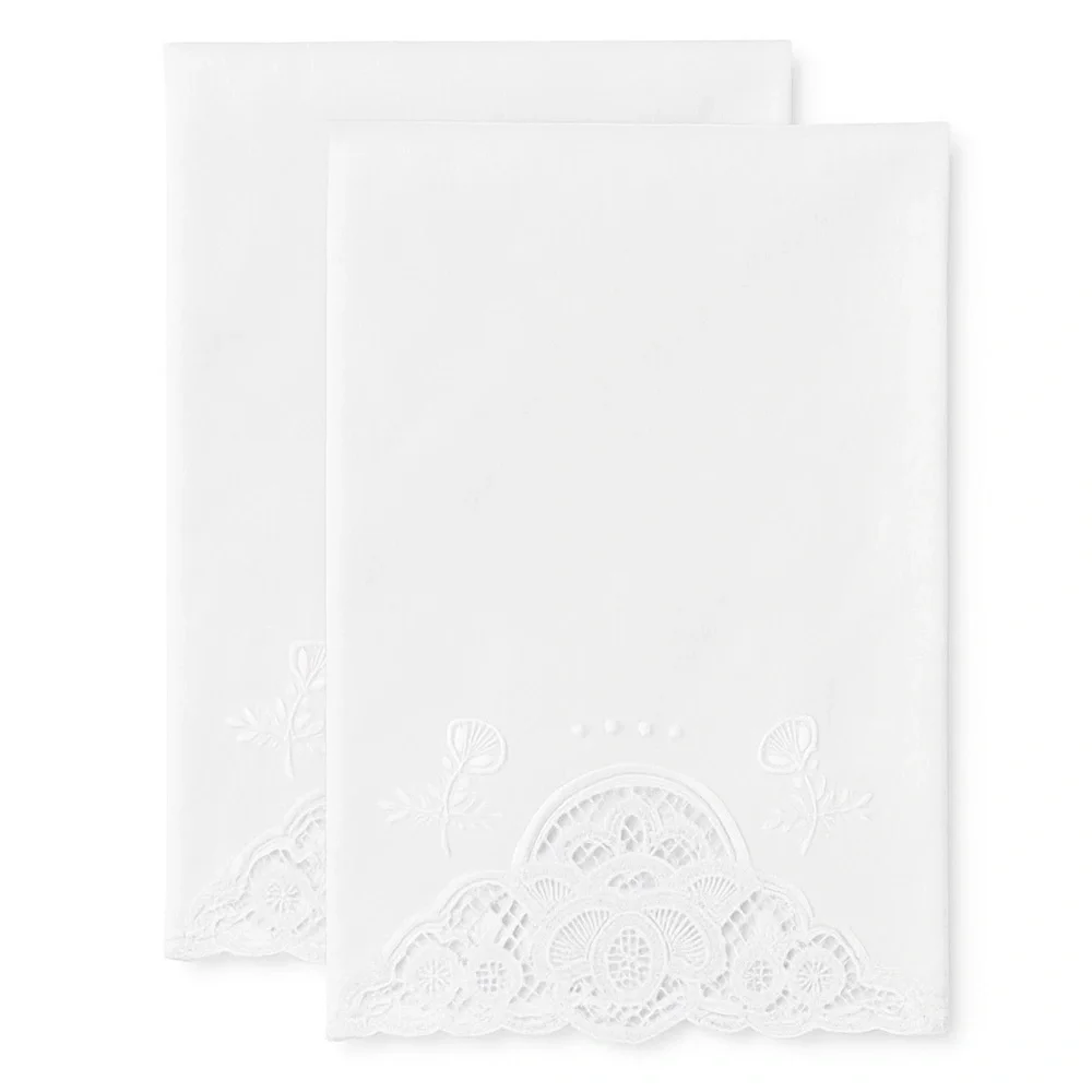 Set of 2 White Linen Table Napkins